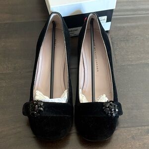 Marc by Marc Jacobs Black Suede Jeweled Ballet Flats